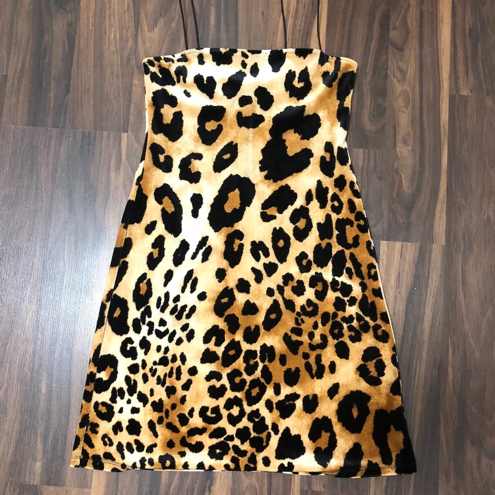 F21 Sexy Cheetah Print Bodycon Mini Dress Size S